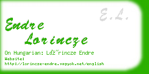 endre lorincze business card